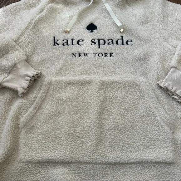 kate spade new york Logo Sherpa Hoodie, size L - Picture 4 of 8